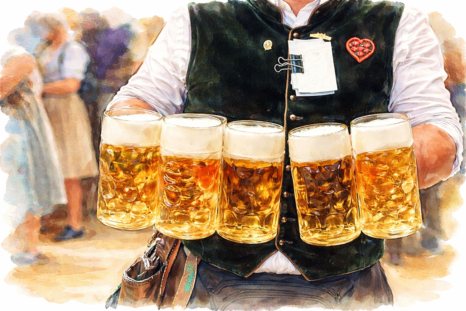 Bierkrüge auf dem Oktoberfest